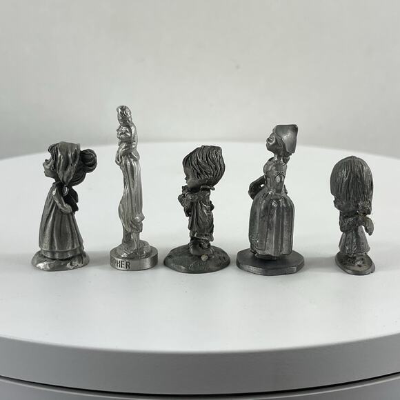 Vintage Pewter Figurines Lot Of 5 - Picture 2 of 7